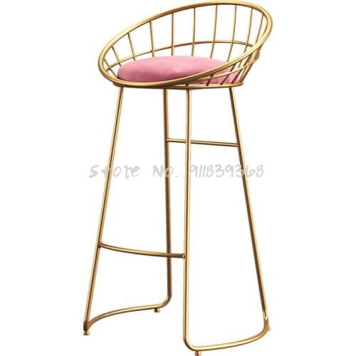 Nordic Simple Bar Chair Leisure Chair Bar Chair Iron Art Chair Gold High Stool Modern Dining Chair Iron Wire Chair
