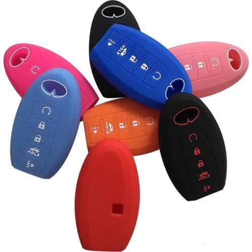 Rubber Car Key Cover Cap For Infiniti JX EX35 FX50 G25 G37 M35H M56 Q60 QX50 QX70 JX35 FOB Car Key Case For Keychain Alarm