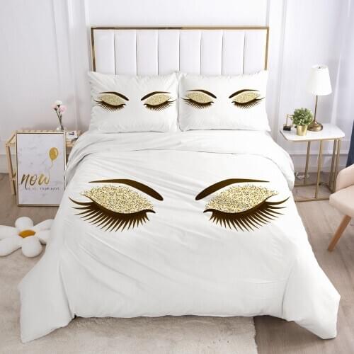 Luxury Bed Linens Bedding Sets Duvet/Quilt/Comforter Cover Set Pillow case Single Double Full Size 3D Lash Custom Home Textile