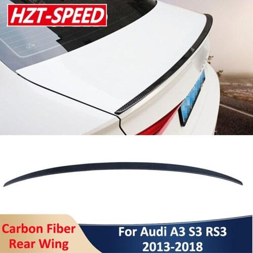 S-style Carbon Fiber Material Rear Wing Trunk Spoiler Car Bory Kit For Audi A3 S3 RS3 2013-2018 Modification