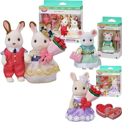 Cute Sylvanian Plush Surprise Dolls Sylvanian Sweet Couple Suit kawaii Anime Cartoon Dolls For Girls Kids Toys Birthday Gift