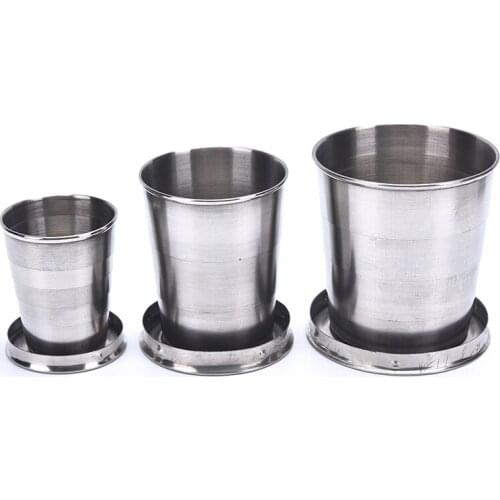 Collapsible Cups Retractable Telescopic With Keychain GYH All Stainless Steel Folding Cup Portable For Outdoor Travel