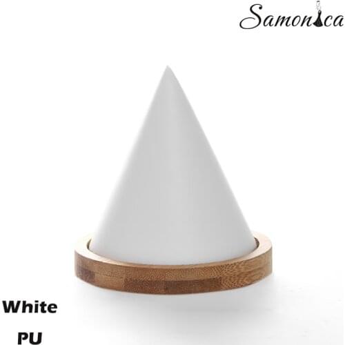 White PU Bamboo Round Bottom Pointed Bracelet Display Rack Storage Stand Watch Bracelet Organizer Jewelry Counter Display