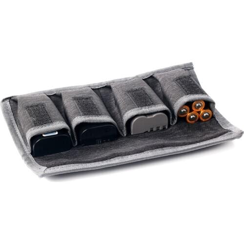 Besegad 4-Slots DSLR Battery Bag Portable Camera Battery Carrying Storage Case Holder Pouch for Nikon Canon Sony Accessories