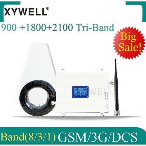 Tri-Band 900/1800/2100mhz 2g 3g 4g Signal Booster GSM 900 DCS 1800 WCDMA 2100 Cell phone Cellular Amplifier 4G Signal Repeater
