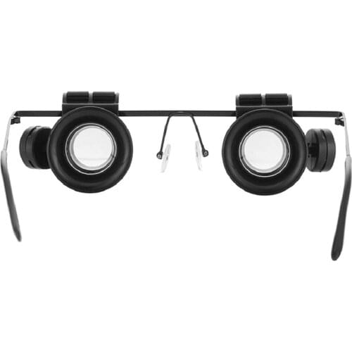 20X Magnifying Glasses Head Loupe with LED mounted Magnifier Binocular Loupe for Repairing Clock Watch Electronic Instrument