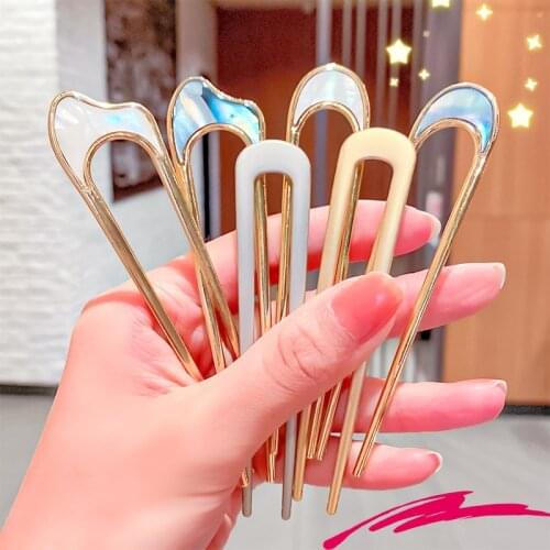 Japan Hair Sticks For Women Girls U Shape Hair Clips Korea Hairpins Fashion Hairgrip Headwear 2021 Hair Accessories Jewelry