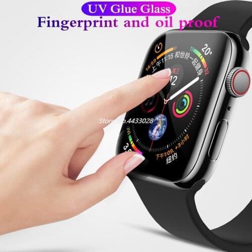 3D Curved UV Liquid Tempered Glass For Apple Watch Series 1 2 3 4 Screen Protector For iwatch 38 40 42 44 mm Full Glue Glass