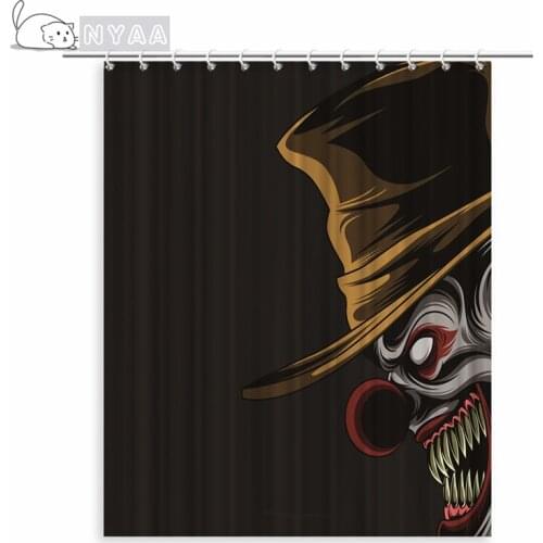 Evil Cartoon Clown Shower Curtain 3D Japan Style Home Bathroom Waterproof Fabric Curtain Hooks Polyester Curtains For Bathtubs