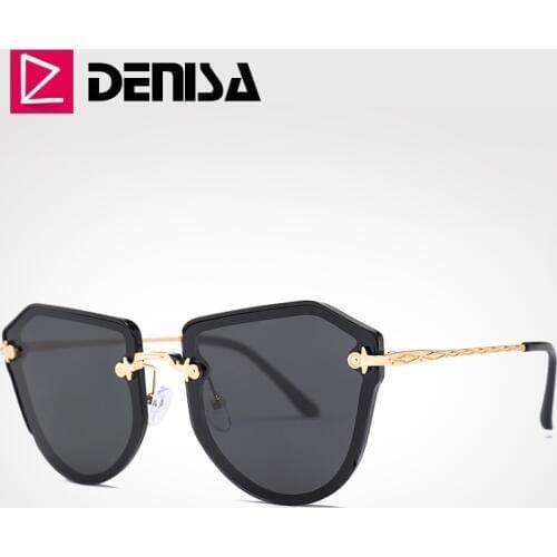 DENISA Cat Eye Sunglasses Polarized 2019 Black Womens Sunglasses Brand Designer Retro Driving Glasses UV400 Protection G29938