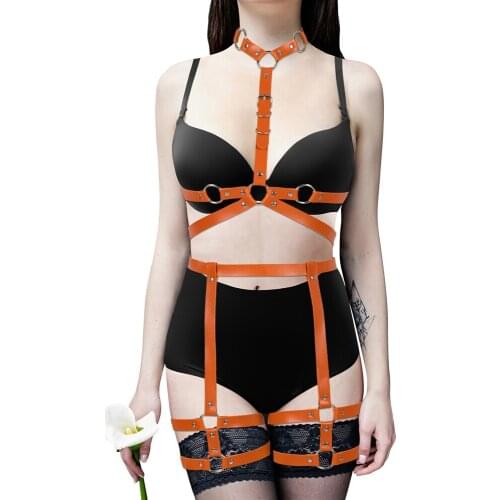 Womens Lingerie Sex Costumes Bdsm PU Leather Garter Strap Belt Stockings Sexy Harness Gothic Body Sword Belts Bondage Suspender