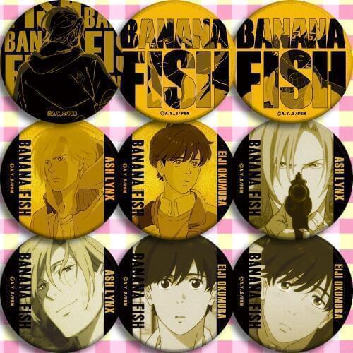 1pc 58mm Cool BANANA FISH cartoon badge Brooch Anime Fan Pins acrylic Icons