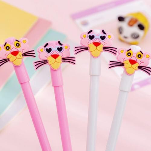 1pcs Pink Panther Gel Pen Kawaii Stationery Gel Pens 0.38mm Novelty Cute Pens Student Writing Pen Gift Kawaii School Supplies