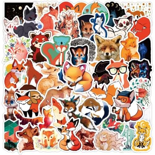 10/30/50 PCS New Fox Graffiti Children Cartoon Sticker For Laptop Skateboard Luggage Motorcycle Fridge Waterproof Decal Toy