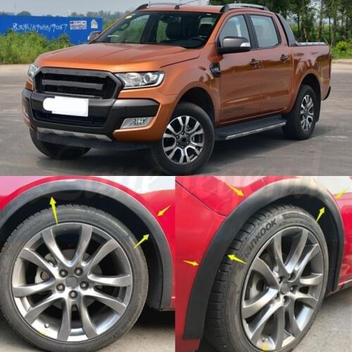 2016-2017 Carbon Fiber Fender Flares For Ford Ranger 2017 T7 Wildtrak Accessories Mudguards For Ford Ranger T7 Car Rangers Part