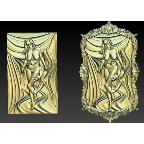 3D model for cnc router carving and engraving in STL file format sexy women decor picture bas relief
