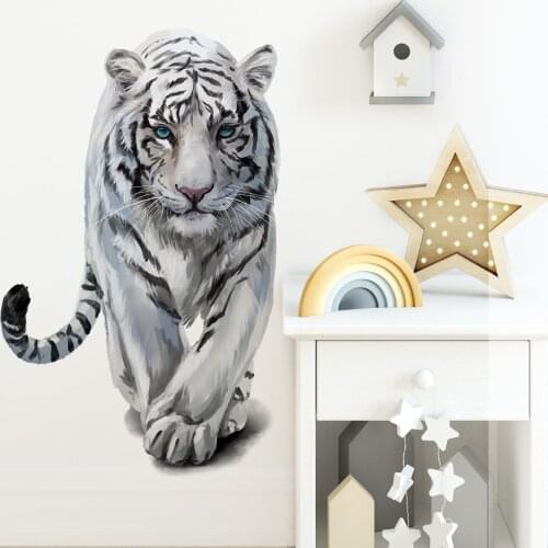 3D Tiger Wall Stickers Decorative KidsTeen Room Living Room Bedroom Decor Aesthetic Modern Self-adhesive Wallpaper Decoration