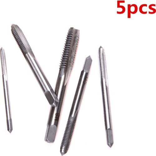 5PCS/Set M3 M4 M5 M6 M8 Machine Straight Fluted Screw Thread Metric Plug Hand Tap Drill Set Hand Tools