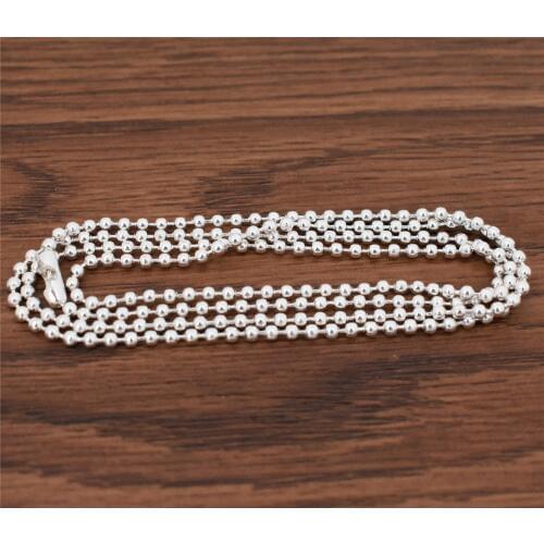 5pcs/lot 3 Sizes Full Length 70cm(27.5 inch) Silver Plated Ball Beads Chain Necklace Bead Connector
