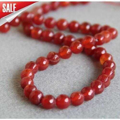 8mm Faceted Red Rubys Jades Chalcedony Loose Beads Round Shape DIY Natural Stone For Necklace Bracelet 15inch Jewelry Making