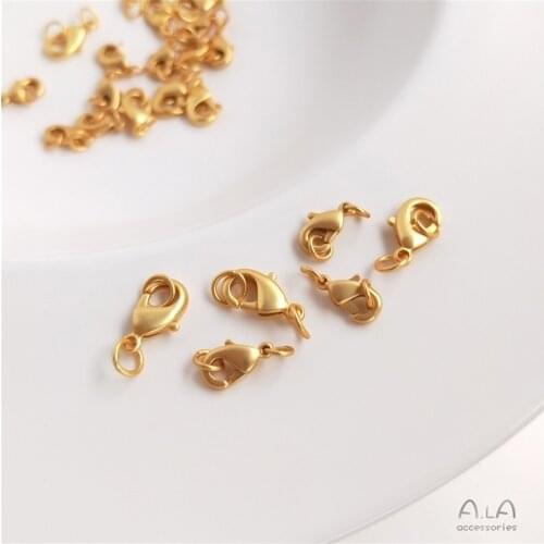 18K Gold Filled Accessories Matte lobster clasp bracelet necklace link End spring clasp DIY gold material