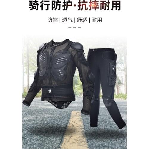 Black Motorcycle Jacket+Pants Motocross Racing Motorcycle Body Armor Protective Gear Moto Guard Protective