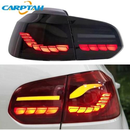 For Volkswagen Golf 6 R20 MK6 Car Tail Lights Taillight Rear Lamp DRL + Dynamic Turn Signal + Reverse + Brake LED