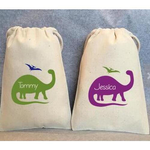 Custom Dinosaur birthday wedding favor gift Drawstring bags hangover kits party Candy pouches