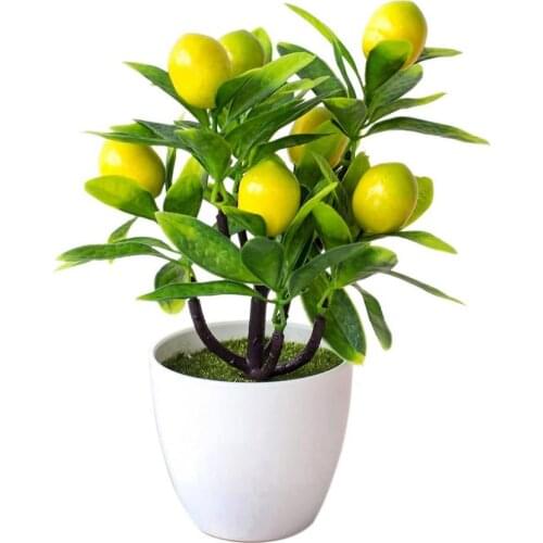 Artificial Lemon Plants Potted Fake Plants Flowers Bonsai For Home Desktop Decoration Living Rooms Home Table Centerpiece