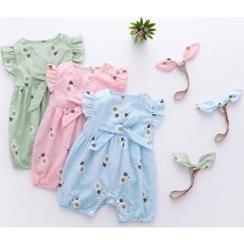Baby jumpsuits light breathable in summer, cotton short sleeves, foreign clothes, baby clothes, clothes and summer clothes