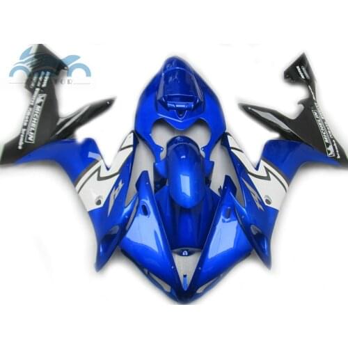 Upgrade your Injection fairing kits fit for YAMAHA 2004-2006 YZFR1 04 05 06 YZF R1 blue white black plastic fairings kit NY23