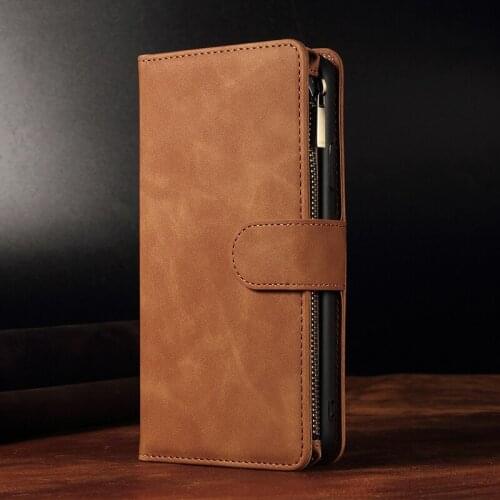 Matte Zipper Wallet Case For iPhone 12 Pro Max 12 Mini 11 Pro SE 2020 10 X 6 6s 7 8 Plus XR XS Max Book Flip Leather Phone Case