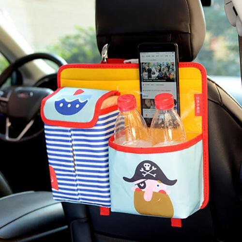 Cartoon Car Back Seat Hanging Storage Bag Oxford Phone Pocket Organizers Water Bottles Tissue Box Organziser Seats Accessories