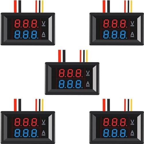 NEW-5Pcs 0.28 Inch LED Voltmeter Ammeter, Display Voltage Current Tester,DC 0-100V 10A Detector Voltage Current Meter Panel
