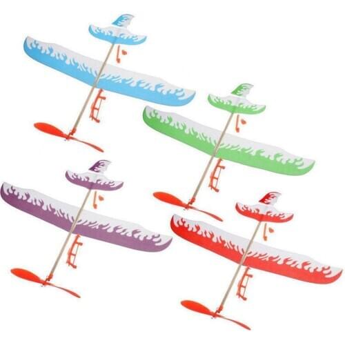 Foam Elastic Powered Glider Plane Thunderbird Kit Flying Model Aircraft Toy Gift