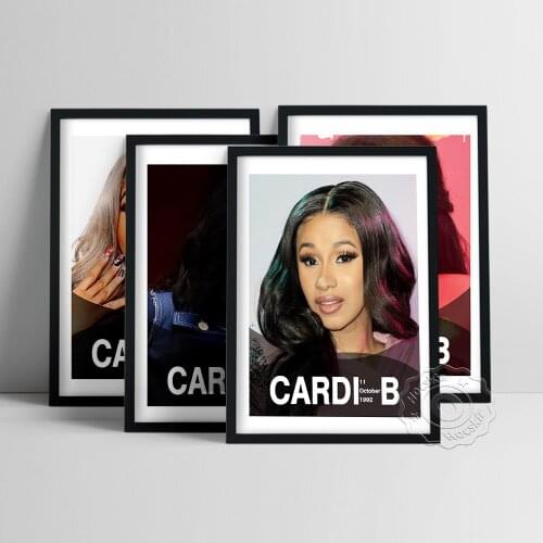 America Rapper Carbi B Poster, Singer Carbi B Prints, Minimalism Elegant Long Hair Goddess Wall Stickers, Music Star Wall Art