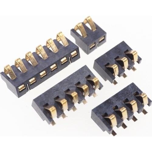 20 Pcs Spring Compression Contact 2.5 mm Pitch 2 3 4 5 6 Pin Male Connector Surface Mount Battery Reflow Solder PCB