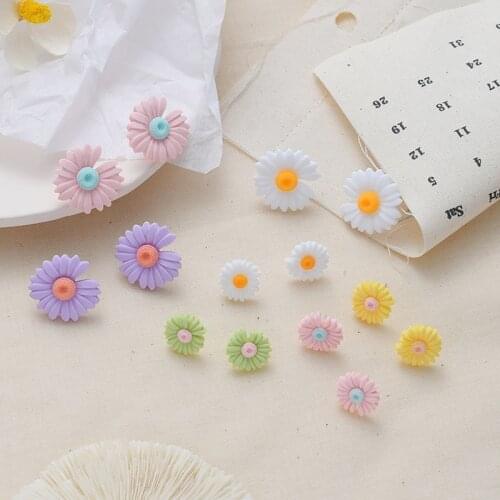 Needle Daisy Ear Stud Simple Earrings For Girl Ear Accessories Cute Individuality Temperament Drop Pendientes Eardrop
