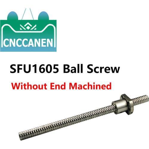 Ballscrew SFU1605 150 200 250mm 300 350 400 450 500 550 2000 mm RM1605 Rolled Ball Screw C7 No End Machined & Ball Nut CNC part