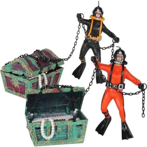 Aquarium Decoration Treasure Hunter Diver Fish Tank Ornament Landscape Decor Action Figure Aquarium Fish Tank Accessories