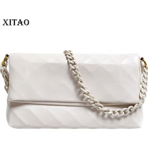 XITAO Women Shoulder Bags Fashion New Niche Design Messenger Bag All-match Diamond Chain 2021 Minority Solid Color Bags WMD2899