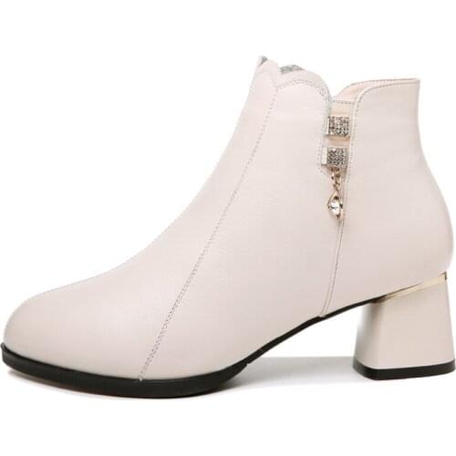 Round Toe Thick Heel WomenS Boots, Solid Color Short Boots With Side Zipper, WomenS Platform Shoes