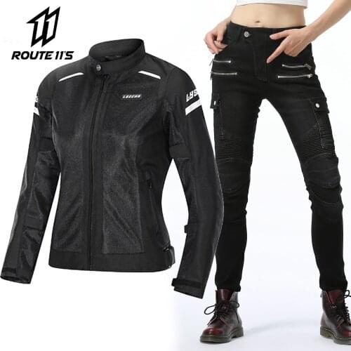 Womens CE Motorcycle Jacket Jeans Suit Detachable Protective Gear jean Femme Anti-fall Recreational Motorcycle Riding Equipment