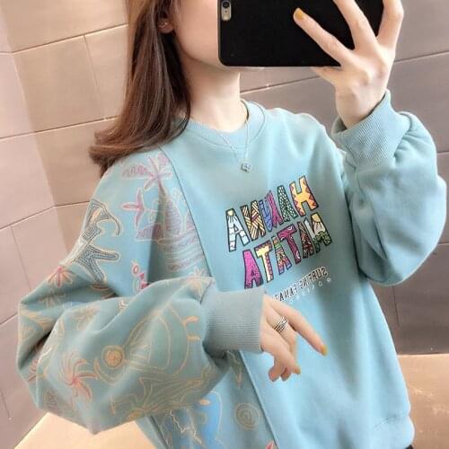 Womens sweater loose new popular spring and autumn versatile top girls feel foreign style
