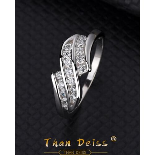 Europe And The United States Simple Ring S925 Sterling Silver New Exquisite Fashion Inlaid Zirconia Ladies Hundred