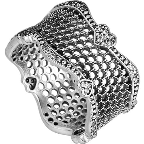 CKK 925 Sterling Silver Lace Of Love Ring For Women Original Jewelry DIY Making Fashion Anniversary Gift