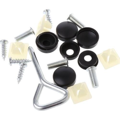 17 Pcs Car License Plate Frame Security Anti-theft Screw Bolt Fasteners Snap Cover
