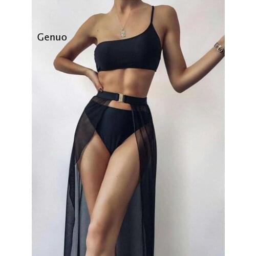 2021 Sexy Three Pieces Bikini Set Women Swimsuit And Beach Cover Up Skirt Swimwear Female Bathing Suits Beachwear Swimming Suit
