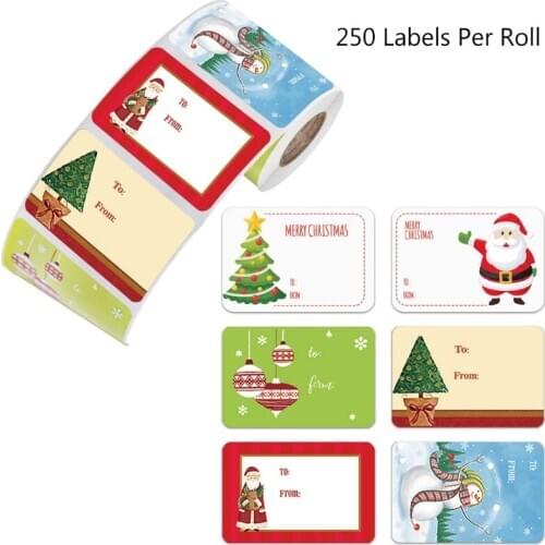 1Roll Adhesive Christmas Gift Name Tags XMAS Stickers Present Seal Labels Decor
