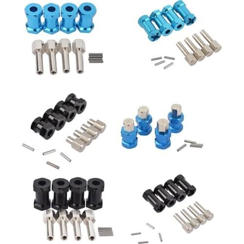 4Pcs Aluminum RC Car 12Mm Hex Wheel Hub Drive Adaptor Extension Combiner Coupler for 1/10 RC Crawler Axial SCX10 D90